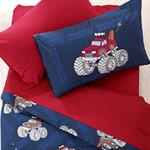 Bedlinen boys trucks theme textile design