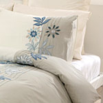 Bedlinen white and embroiderey textile design